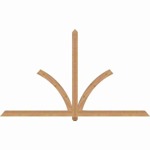 Ekena Millwork Redmond Smooth Timber Gable Bracket, Western Red Cedar, 96"W x 56"H x 3 1/2"D x 3 1/2"F, 14/12 Pitch GBW096X56X0404RED00SWR - main
